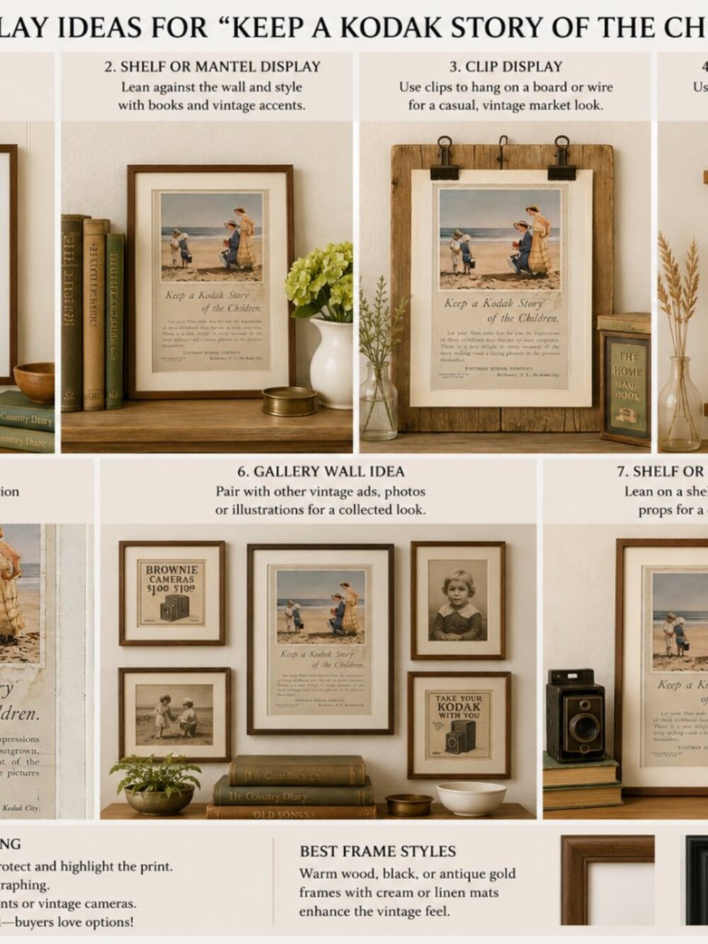Vintage Original 1916 KODAK Eastman Co "Story For The Children" Color Ad  14 x 9